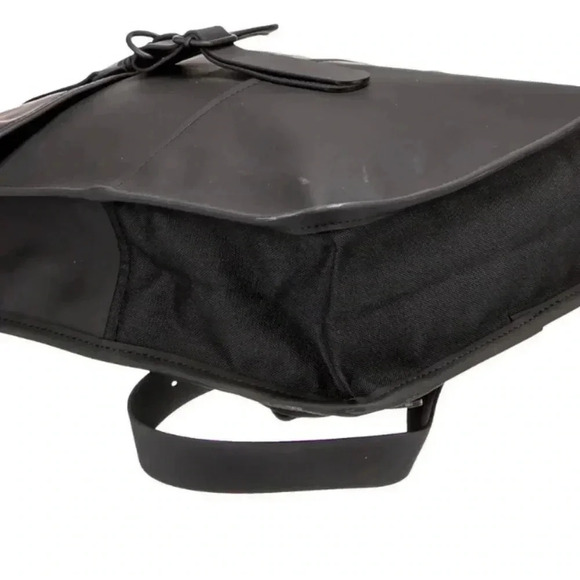 Rains unisex rucksack mit karabinerverschluss black rubber & canvas backpack - Picture 10 of 10